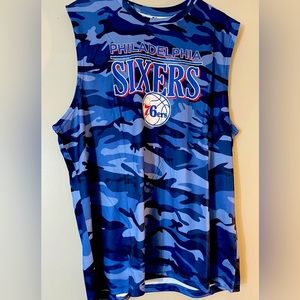 Philadelphia 76ers Mens Tank Top Style Top League NFL Sz L Blue Cammo New Sixers